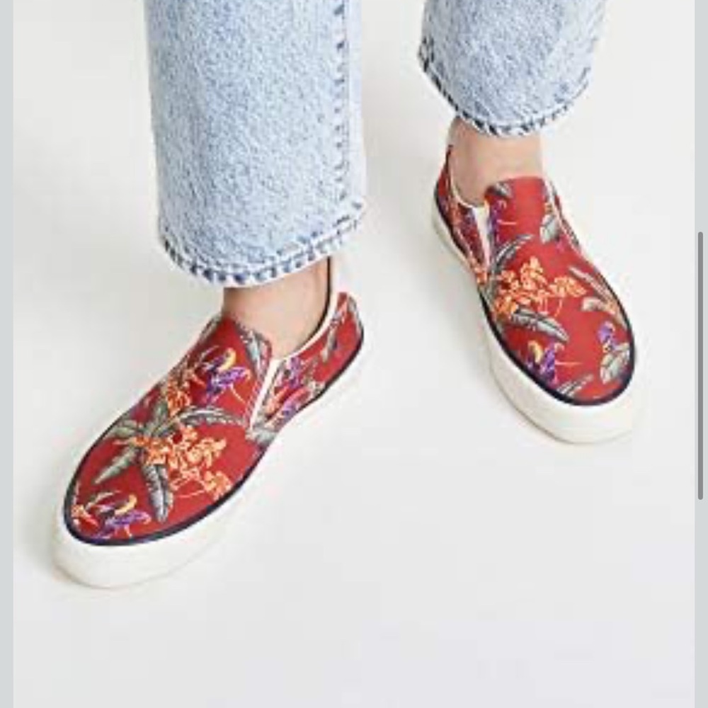 SeaVees Red Floral Slip-On Sneakers
